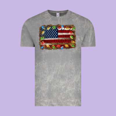 Christmas American Flag Background Vintage Tee Designed By Jasminsmagicworld