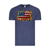 Vintage Denim christmas american flag background Vintage Tee - Jasminsmagicworld