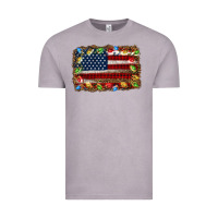 Vintage Zinc christmas american flag background Vintage Tee - Jasminsmagicworld