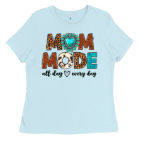 Baby Blue mom mode all day every day Ladies Tee - texasbilliewilder