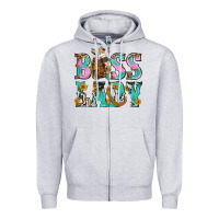 Heather Grey Boss Lady Zipper Hoodie - BundleAndBundleShop