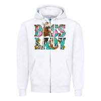 White Boss Lady Zipper Hoodie - BundleAndBundleShop