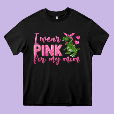 I Wear Pink For My Mom Heavy Core Tee Designed By Texasbilliewilder