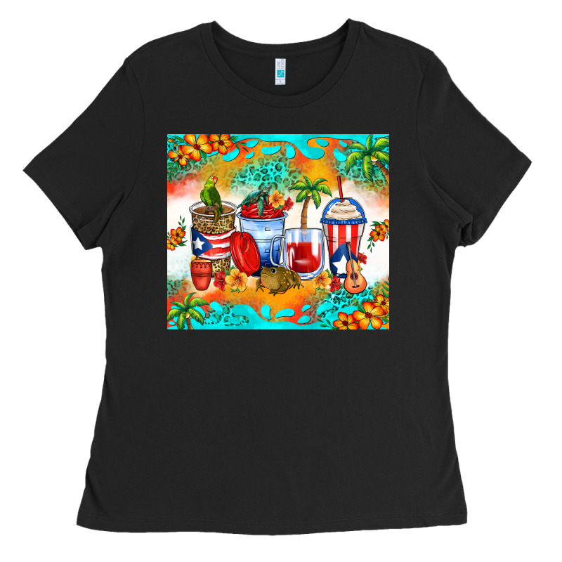 Puerto Rico Coffee Cups Ladies Tee by Zillion Design Studio | Teevron