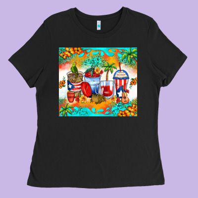 Puerto Rico Coffee Cups Ladies Tee Designed By Zillion Design Studio