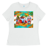White puerto rico coffee cups Ladies Tee - Zillion Design Studio