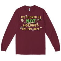 Burgundy my worth is not defined by my size Long Sleeve Tee - MaliasSmallBusiness