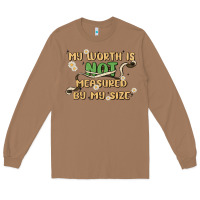 Toasted Coconut my worth is not defined by my size Long Sleeve Tee - MaliasSmallBusiness