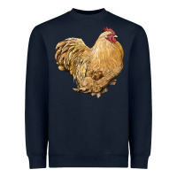 Navy cochin rooster Heavyweight Sweatshirt - LillyAllenDesigns