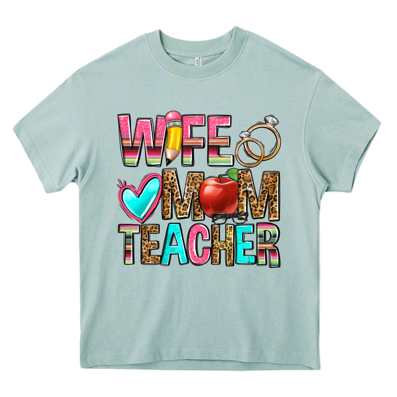 Wife Mom Teacher Heavy Core Tee by Zillion Design Studio | Teevron