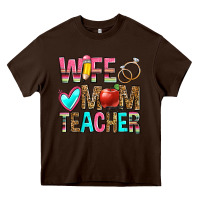 Chocolate Brown wife mom teacher Heavy Core Tee - Zillion Design Studio
