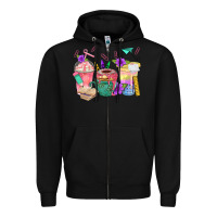 Black School Girl Coffee Cup Bbs Zipper Hoodie - BundleAndBundleShop