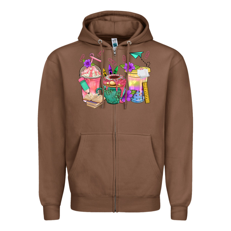 School Girl Coffee Cup Bbs Zipper Hoodie by BundleAndBundleShop | Teevron