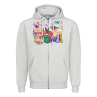 Dove Grey School Girl Coffee Cup Bbs Zipper Hoodie - BundleAndBundleShop