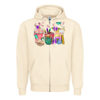 Sandshell School Girl Coffee Cup Bbs Zipper Hoodie - BundleAndBundleShop