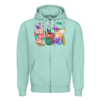 Seafoam School Girl Coffee Cup Bbs Zipper Hoodie - BundleAndBundleShop