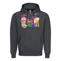Smoke School Girl Coffee Cup Bbs Zipper Hoodie - BundleAndBundleShop