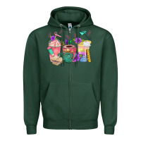 Sports Green School Girl Coffee Cup Bbs Zipper Hoodie - BundleAndBundleShop