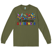 Army Green 100 days of embracing differences Long Sleeve Tee - MaliasSmallBusiness