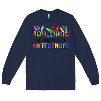 Navy 100 days of embracing differences Long Sleeve Tee - MaliasSmallBusiness
