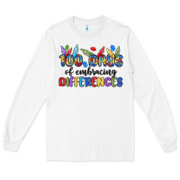 White 100 days of embracing differences Long Sleeve Tee - MaliasSmallBusiness