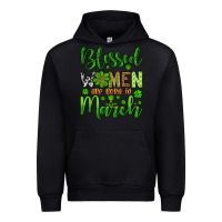 Black St. Patrick's Blessed women are born in March Urban Hoodie - OliviaCreatesArt