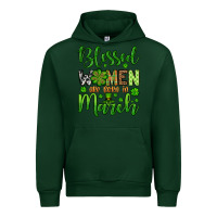 Forest Green St. Patrick's Blessed women are born in March Urban Hoodie - OliviaCreatesArt