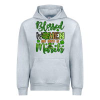 Heather Grey St. Patrick's Blessed women are born in March Urban Hoodie - OliviaCreatesArt