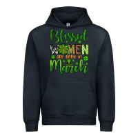 Navy St. Patrick's Blessed women are born in March Urban Hoodie - OliviaCreatesArt