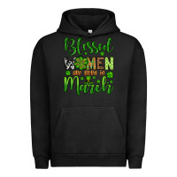 Pigment Black St. Patrick's Blessed women are born in March Urban Hoodie - OliviaCreatesArt