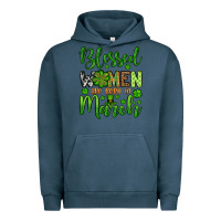 Pigment Midnight Navy St. Patrick's Blessed women are born in March Urban Hoodie - OliviaCreatesArt