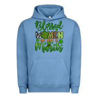 Pigment Pebble Blue St. Patrick's Blessed women are born in March Urban Hoodie - OliviaCreatesArt
