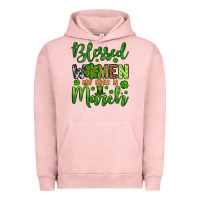Pigment Salmon St. Patrick's Blessed women are born in March Urban Hoodie - OliviaCreatesArt
