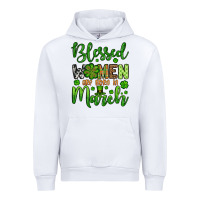 White St. Patrick's Blessed women are born in March Urban Hoodie - OliviaCreatesArt