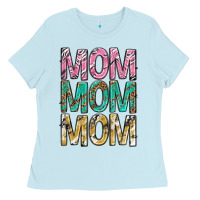 Baby Blue mom mom mom mothers day Ladies Tee - texasbilliewilder