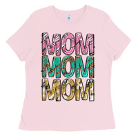 Bubblegum Pink mom mom mom mothers day Ladies Tee - texasbilliewilder