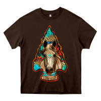 Chocolate Brown arrowhead horse Heavy Core Tee - RanaPortraitStore
