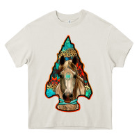 Cream arrowhead horse Heavy Core Tee - RanaPortraitStore