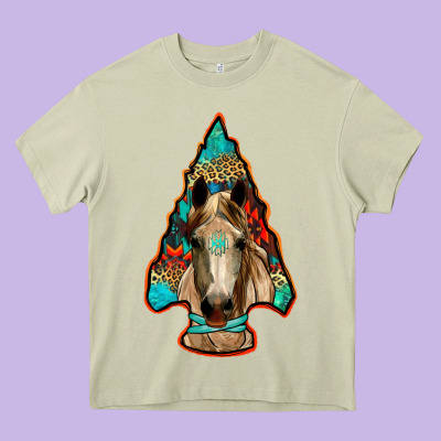 Arrowhead Horse Heavy Core Tee Designed By Ranaportraitstore