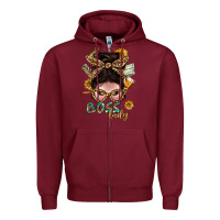 Burgundy Western Messy Bun Boss Lady With Money Zipper Hoodie - BundleAndBundleShop