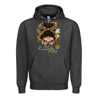 Charcoal Heather Western Messy Bun Boss Lady With Money Zipper Hoodie - BundleAndBundleShop