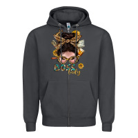 Smoke Western Messy Bun Boss Lady With Money Zipper Hoodie - BundleAndBundleShop