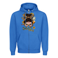 True Royal Western Messy Bun Boss Lady With Money Zipper Hoodie - BundleAndBundleShop