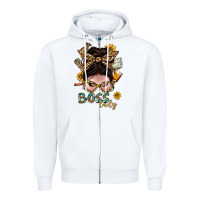 Western Messy Bun Boss Lady With Money Zipper Hoodie | Teevron