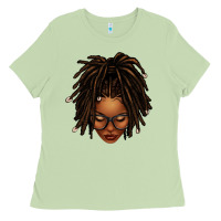 Afro Locs Messy Bun Ladies Tee | Teevron