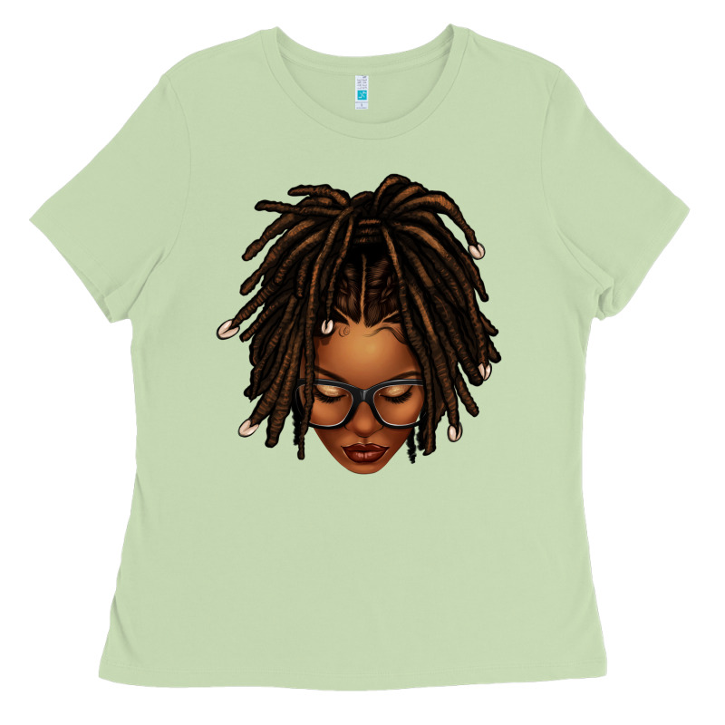 Afro Locs Messy Bun Ladies Tee by texasbilliewilder | Teevron