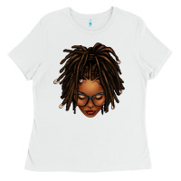 White afro locs messy bun Ladies Tee - texasbilliewilder