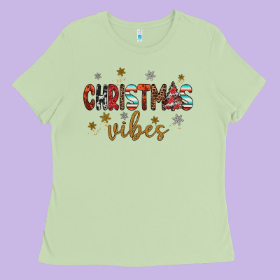 Christmas Vibes Ladies Tee Designed By Jahusdesignshop