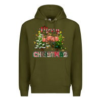 Army Green Merry Christmas flamingo Premium Hoodie - texasbilliewilder