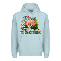 Blue Mist Merry Christmas flamingo Premium Hoodie - texasbilliewilder